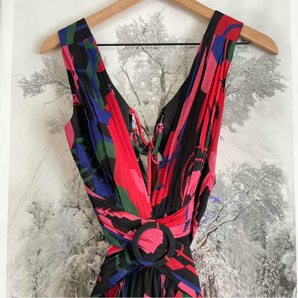 PatBO Rio Cut Out Ruffle Maxi Dress Multicolor 4 NWT - Picture 10 of 16